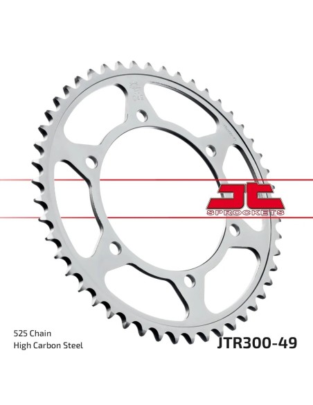 corona moto jt sprockets de acero de 49 dientes jtr300 49