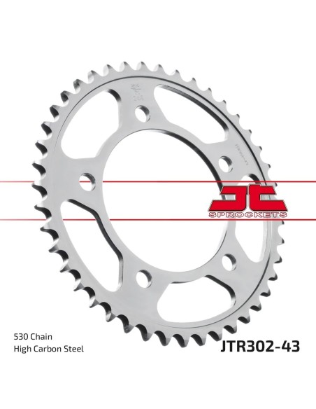corona moto jt sprockets de acero de 43 dientes jtr302 43