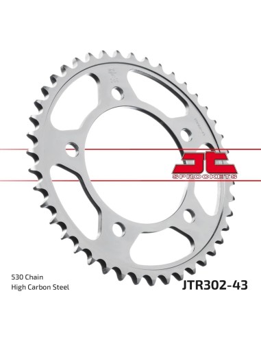 corona moto jt sprockets de acero de 43 dientes jtr302 43