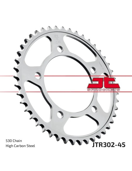 corona moto jt sprockets de acero de 45 dientes jtr302 45