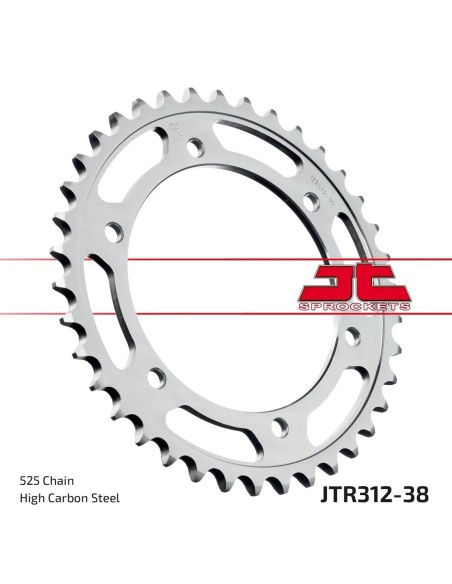 corona moto jt sprockets de acero de 38 dientes jtr312 38