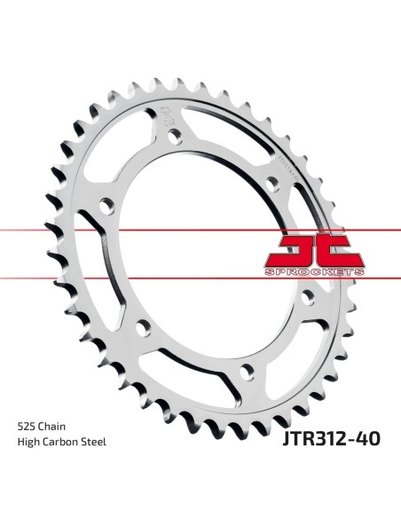 corona moto jt sprockets de acero de 40 dientes jtr312 40