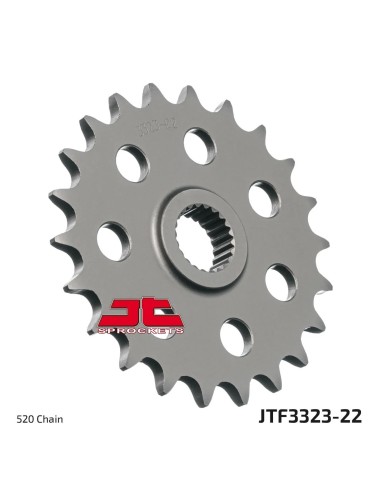 pinon de moto jt sprockets acero 22 dientes p 520 jtf3323 22