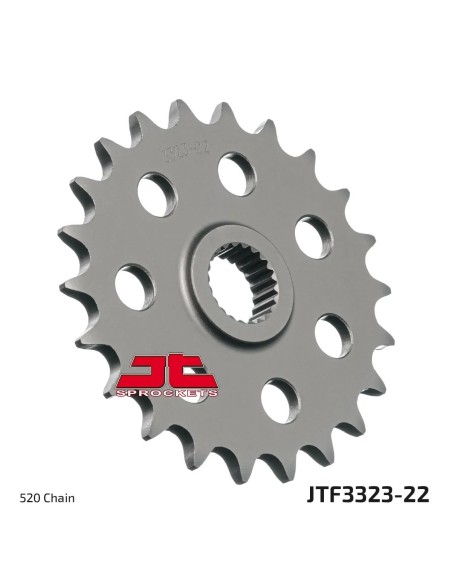 pinon de moto jt sprockets acero 22 dientes p 520 jtf3323 22
