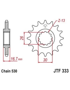 pinon con goma 15 dientes jt sprockets jtf333 15rb 2