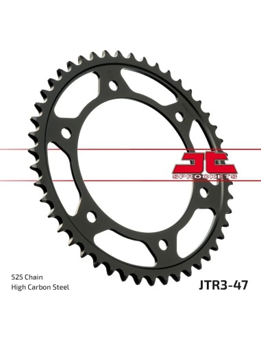 corona moto jt sprockets de acero de 47 dientes jtr3 47