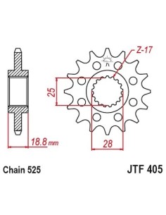 pinon bmw f800r tipo oem jt sprockets jtf405 19rb 2