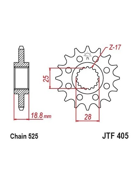 pinon bmw f800r tipo oem jt sprockets jtf405 19rb