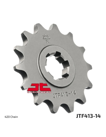 pinon de moto jt sprockets acero 14 dientes p 420 jtf413 14