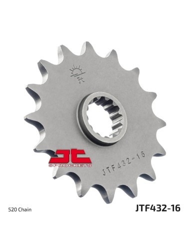 pinon de moto jt sprockets acero 16 dientes p 520 jtf432 16