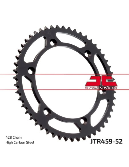 corona moto jt sprockets de acero de 52 dientes jtr459 52
