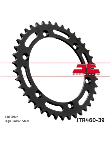 corona moto jt sprockets de acero de 39 dientes jtr460 39