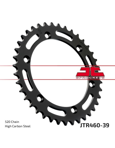 corona moto jt sprockets de acero de 39 dientes jtr460 39