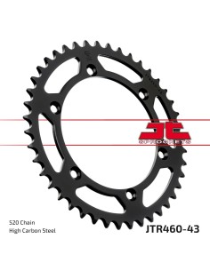 corona moto jt sprockets de acero de 43 dientes jtr460 43