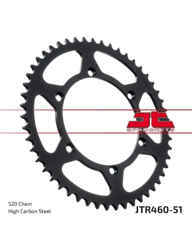 corona moto jt sprockets de acero de 51 dientes jtr460 51