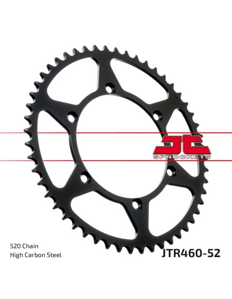 corona moto jt sprockets de acero de 52 dientes jtr460 52