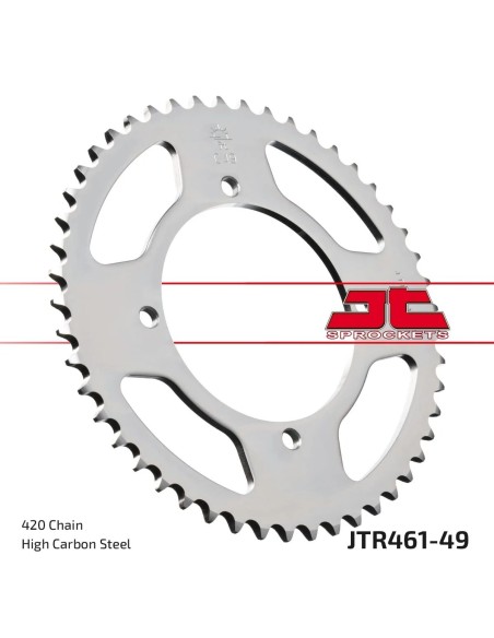 corona moto jt sprockets de acero de 49 dientes jtr461 49