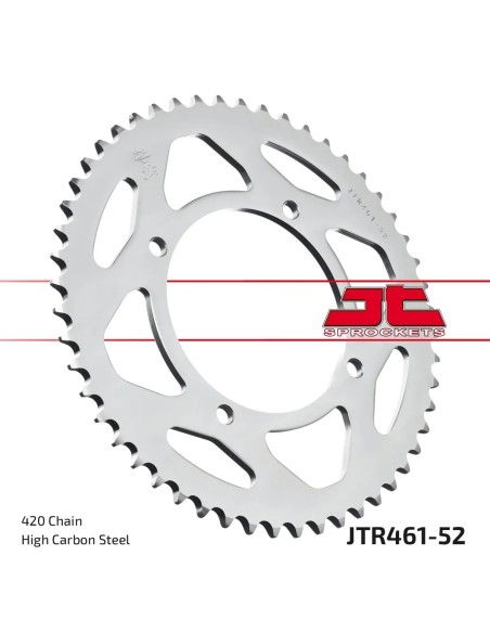 corona moto jt sprockets de acero de 52 dientes jtr461 52
