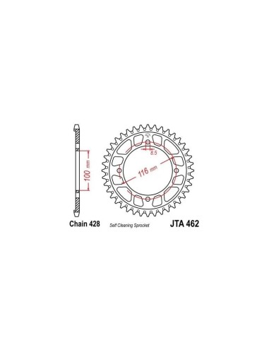 corona de aluminio moto 54 dientes 46254aljts