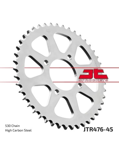 corona moto jt sprockets de acero de 45 dientes jtr476 45