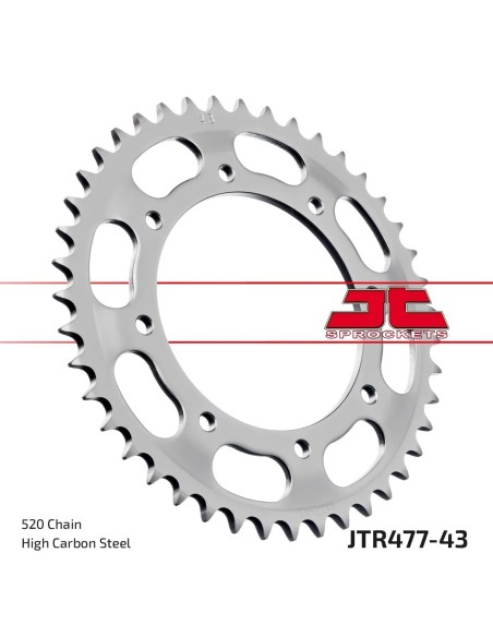 corona moto jt sprockets de acero de 43 dientes jtr477 43