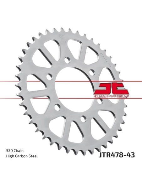 corona moto jt sprockets de acero de 43 dientes jtr478 43