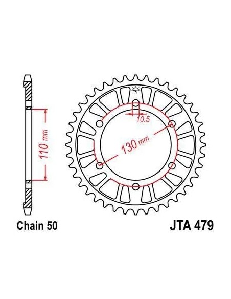 corona moto jt sprockets de acero de 45 dientes jtr479 45