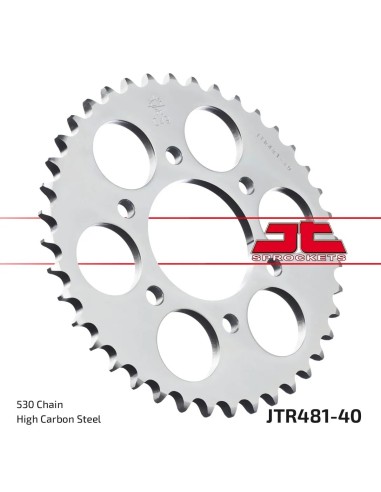 corona moto jt sprockets de acero de 40 dientes jtr481 40