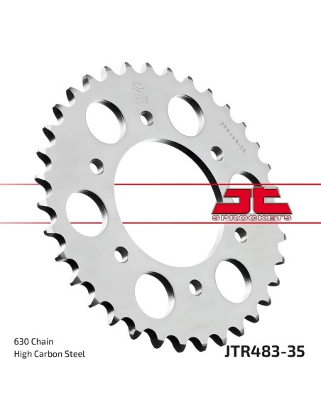 corona moto jt sprockets de acero de 35 dientes jtr483 35