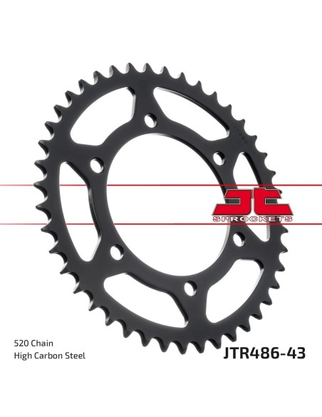 corona moto jt sprockets de acero de 43 dientes jtr486 43