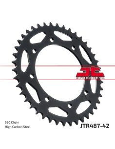 corona moto jt sprockets de acero de 42 dientes jtr487 42