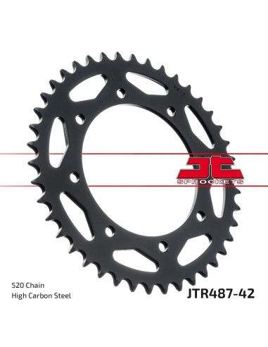corona moto jt sprockets de acero de 42 dientes jtr487 42