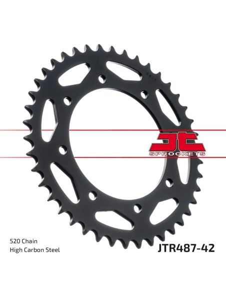 corona moto jt sprockets de acero de 42 dientes jtr487 42