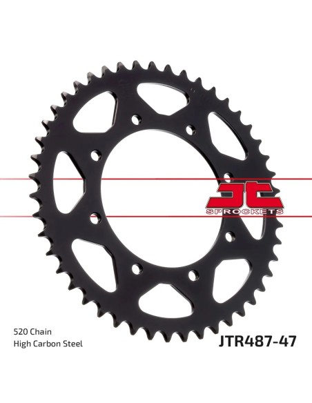 corona moto jt sprockets de acero de 47 dientes jtr487 47