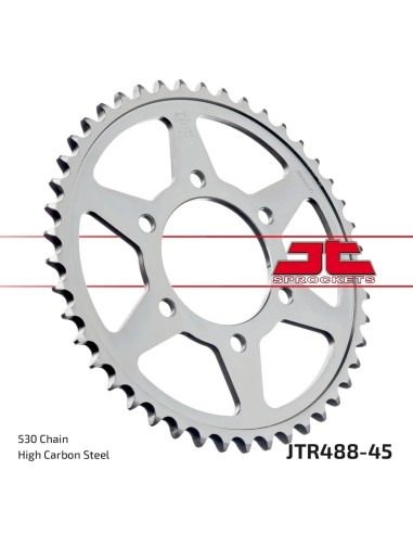 corona moto jt sprockets de acero de 45 dientes jtr488 45