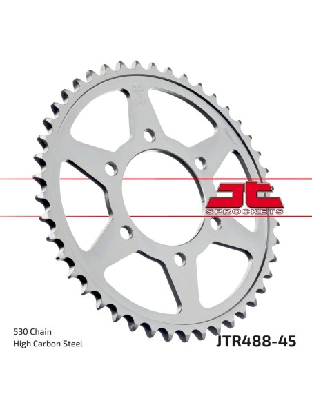 corona moto jt sprockets de acero de 45 dientes jtr488 45