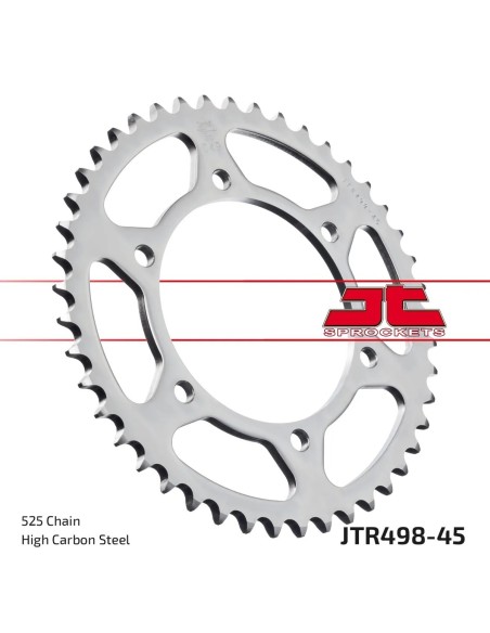 corona moto jt sprockets de acero de 45 dientes jtr498 45