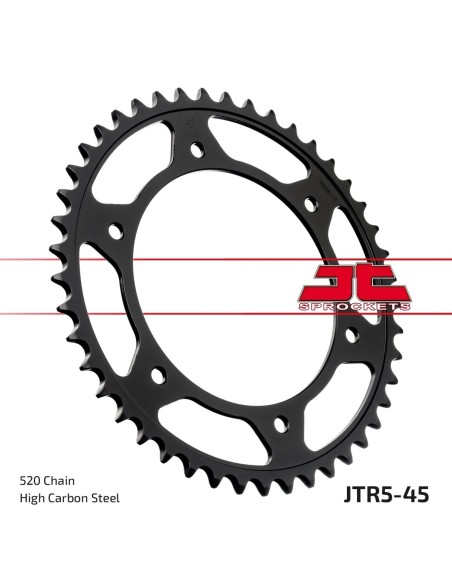 corona moto jt sprockets de acero de 45 dientes jtr5 45