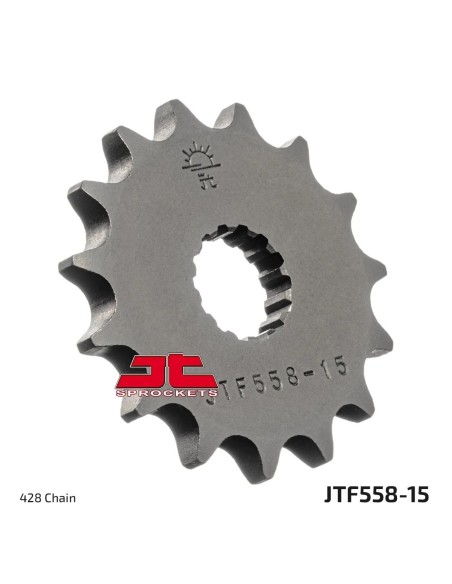 pinon de moto jt sprockets acero 15 dientes p 428 jtf558 15