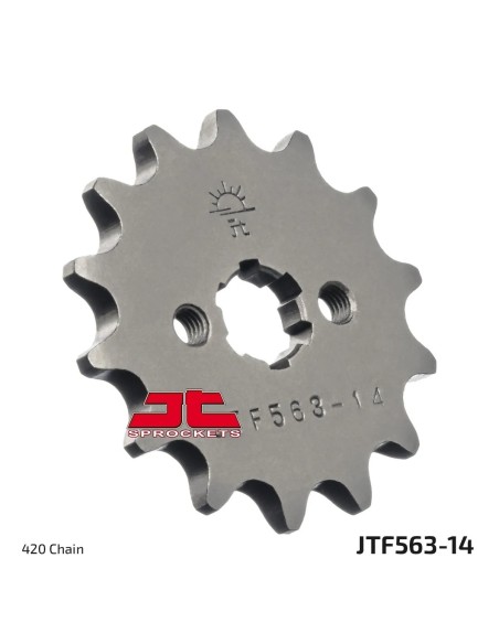 pinon de moto jt sprockets acero 14 dientes p 420 jtf563 14