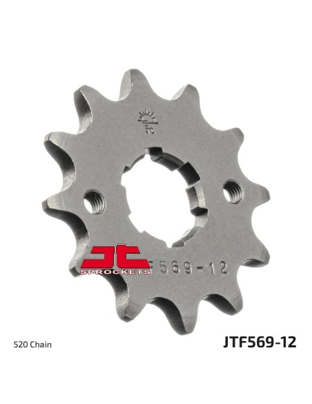pinon de moto jt sprockets acero 12 dientes p 520 jtf 12569 12