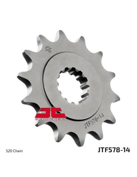 pinon de moto jt sprockets acero 14 dientes p 520 jtf578 14