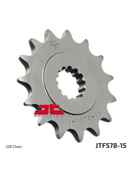 pinon de moto jt sprockets acero 15 dientes p 520 jtf578 15