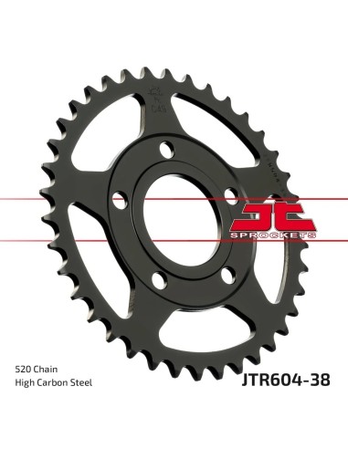 corona moto jt sprockets de acero de 38 dientes jtr604 38