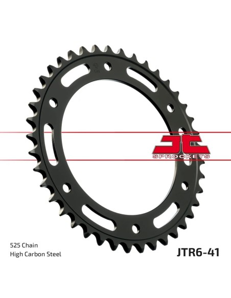 corona moto jt sprockets de acero de 41 dientes jtr6 41
