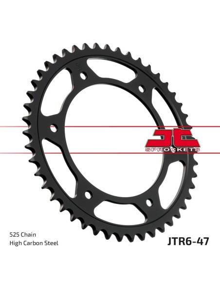 corona moto jt sprockets de acero de 47 dientes jtr6 47