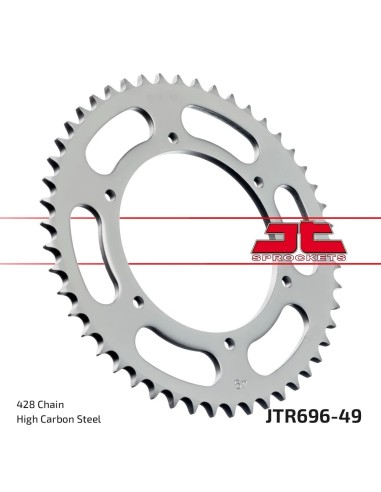 corona moto jt sprockets de acero de 49 dientes jtr696 49