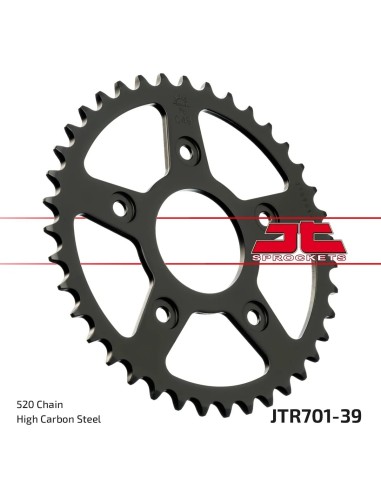 corona moto jt sprockets de acero de 39 dientes jtr701 39