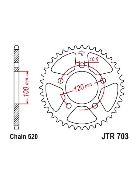 corona aprilia rs y tuono 660 43th jt sprockets jtr703 43