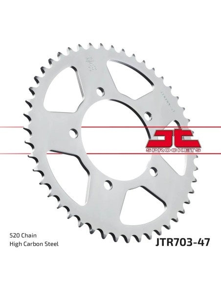 corona moto jt sprockets de acero de 47 dientes jtr703 47